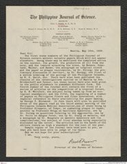 Nachlass Franz Steindachner, Brief von Paul C. Freer an Franz Steindachner (15.05.1906), Inv.Nr. 139.01, Seite 1